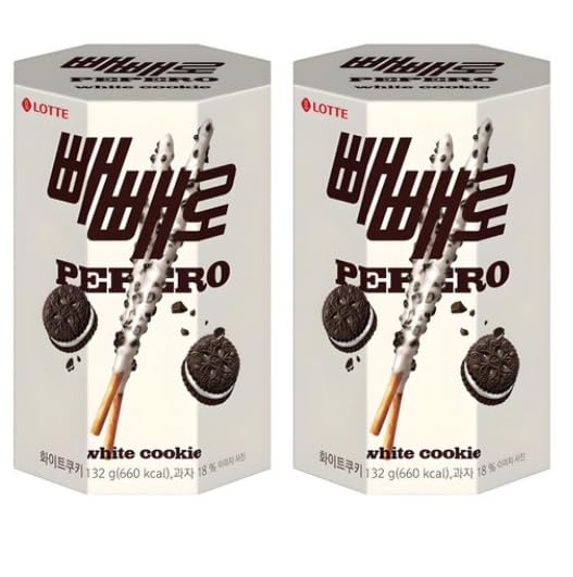 Amazon.co.jp: 【韓国定番お菓子】 ペペロ ホワイトクッキー味 132g×2