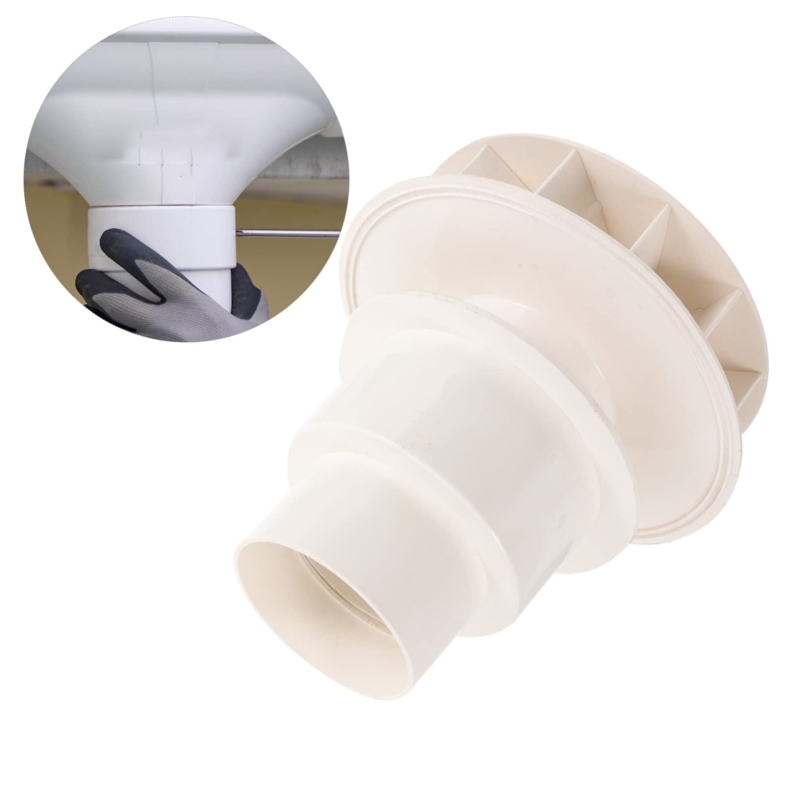 SHINEOFI Filtro de Agua de Lluvia Blanco de Pvc Montaje en Pared Lateral para Desagüe de Bajante, Fácil de Instalar y Previene Inundaciones