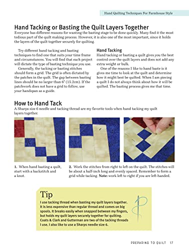 Hand Quilting Techniques for Farmhouse Style: Easy, Stress-Free Ways to Quickly Hand Quilt (Landauer) 32 Utility Designs, 11 Step-by-Step Projects, Stitches, Binding, Finishing, Basting, and More - Image 8