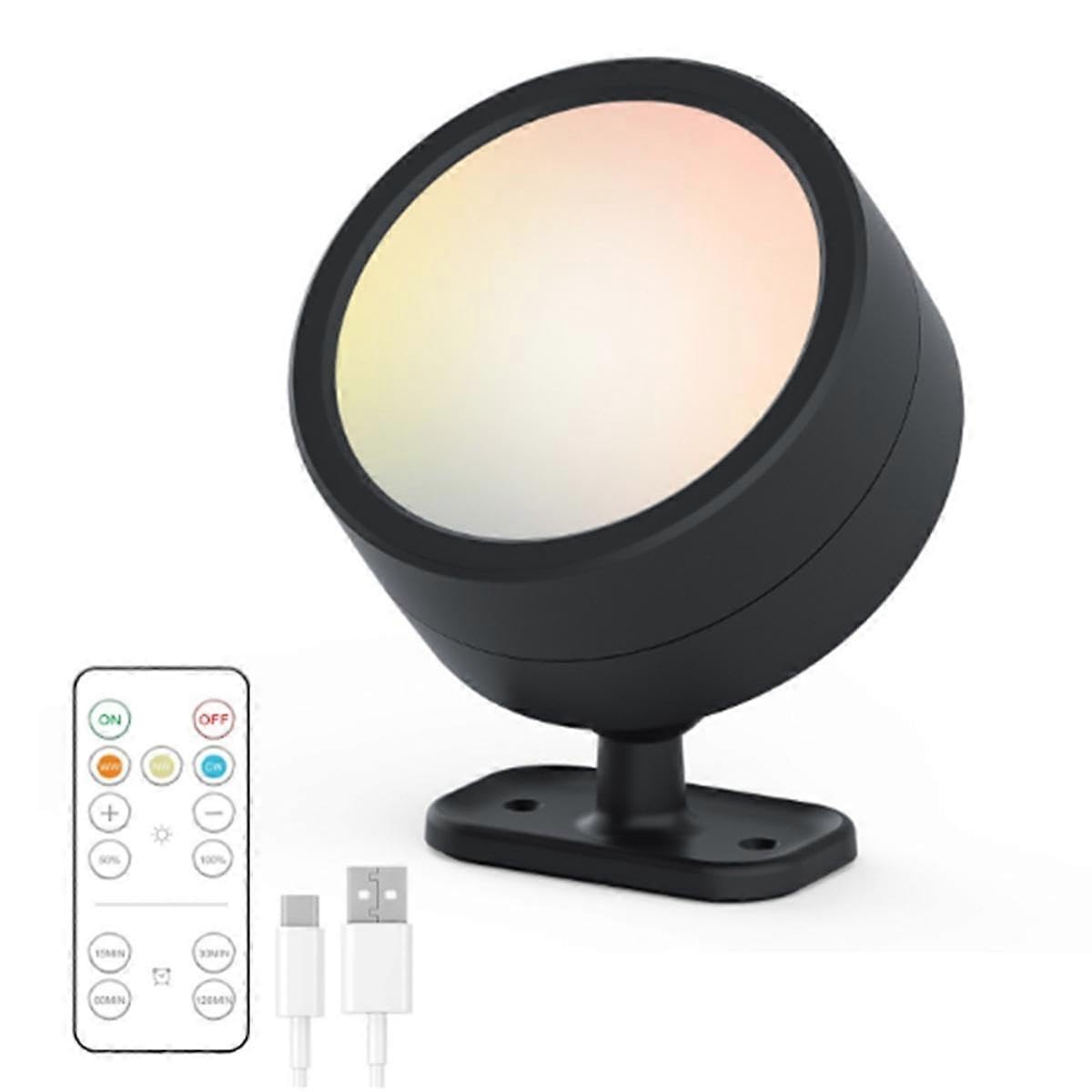 JOYHAPPST LED Wall Mounted Lights with Remote Wireless Magnetic Wall Sconces Dimmable USB Rechargeable for Bedroom Bedside Light,B