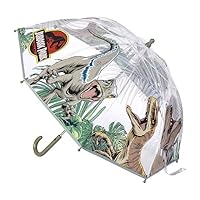 CERDÁ LIFE'S LITTLE MOMENTS Jurassic Park Bubble Umbrella - Velociraptor Printed Design - Manual Opening - Made of 100% POE with Fibreglass Frame - Original Product Designed in Spain