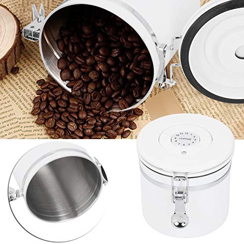 Guarda café de acero inoxidable blanco con diseño minimalista y válvula premium 4