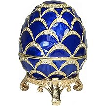 Pine Cone Russian Egg Trinket Jewelry Box Easter Egg Decoration Ornament for her