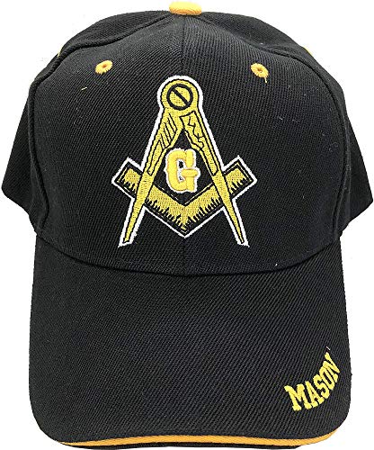 Image of AborenCo Freemason Mason Lodge Symbol Adjustable 3D Embroidery Baseball Cap Hat