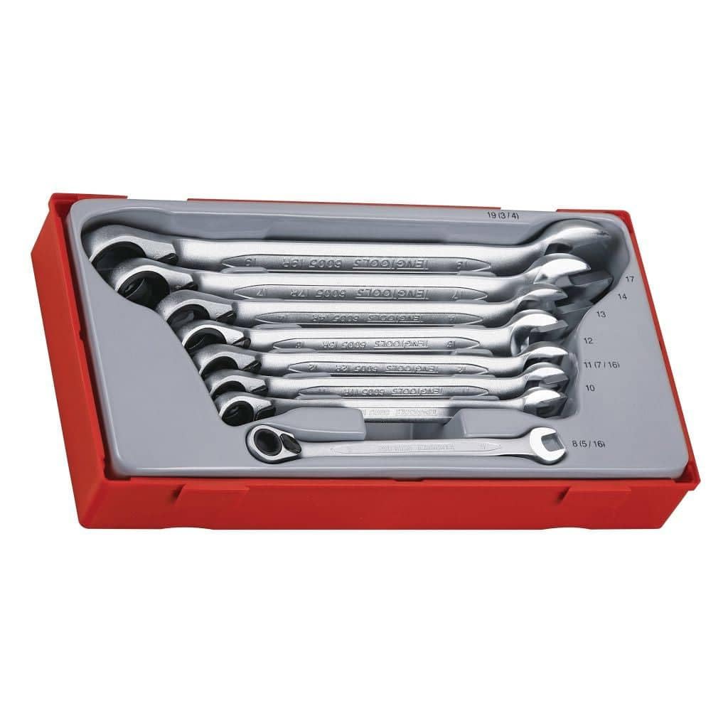 Teng Tt6508R Ratchet Combination Spanner Set 8Pc Metric TENTT6508R