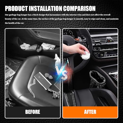 Image of 2PCS Car Trash Bag Hanging with Adhesive, Car Trash Bag Holder, Mini Car Garbage Bag Hanging, Keep Your Car Clean Multi-Function Auto Interior Accessories Universal for Most Vehicles
