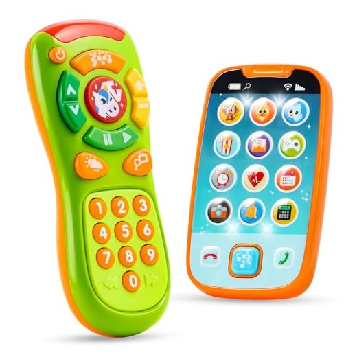 JOYIN Baby Toy Phone, Remote and Smartphone with Music, Fun Learning Musical Toys for Babies, Kids, Boys or Girls, Holiday Stocking Stuffers, Birthday and Easter Gifts