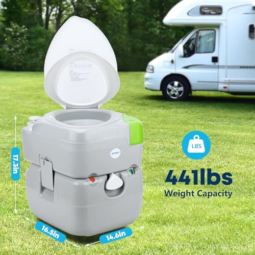 Kohree 5.8 Gal Camping Toilet: Portable Toilet for Adults with Diagonal Elongated Bowl Seat, Large Waste Tank, Leak-Proof Cassette with Level Indicator, RV Travel Porta Potty for Boat Trip Home Use - Image 6