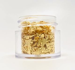 24 Karat Edible Genuine Gold Leaf Flakes - 60mg - Imported from Italy - for Cake Decorating, Baking, Cooking, Cupcakes, Chocolates, Drinks - Edible Gold Sheets