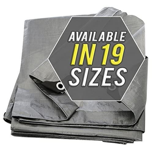Tarp Cover Silver/Black 20X30 Heavy Duty Thick Material, Waterproof, Great for Tarpaulin Canopy Tent, Boat, RV or Pool Cover!