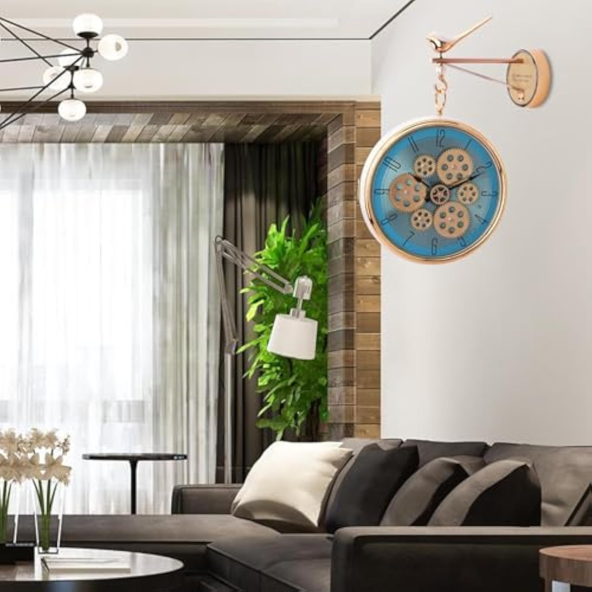Silent Double Sided Wall Clock, Stylish Design