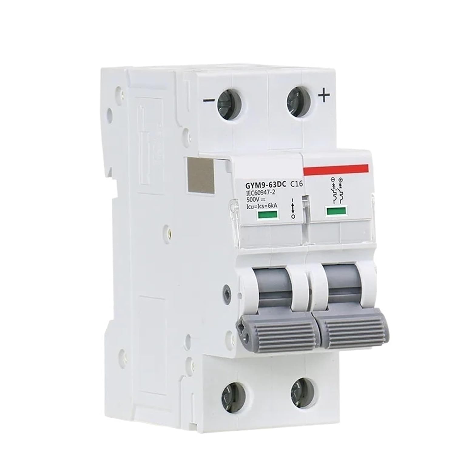 Interruttore magnetotermico DC DIN Rail 6KA 2P 500V Mini DC 6A 10A 16A 20A 25A 32A 40A 50A 63A 1 pz(6 Years)