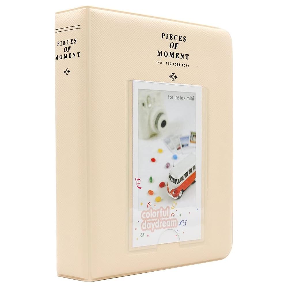 ZENKO 64 Pockets Photo Album for Fujifilm Instax Mini 12 11 9 8 40 Evo Liplay 7S Instant Camera/Mini Link Printer, Polaroid Snap Touch PIC-300 Z2300 Mint Zip Instant Camera Printer- Beige