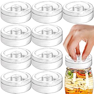 Yesland 9 Pack Fermentation Glass Weights with Easy Grip Handle, 7 × 7 × 2.5 cm Fermentation Weights for Wide Mouth Mason Jar, Ideal for Fermenting Sauerkraut, Vegetables and Other Fermented Food