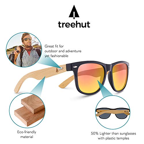 Treehut Wooden Bamboo Sunglasses Temples Classic Retro Square Wood Sunglasses4