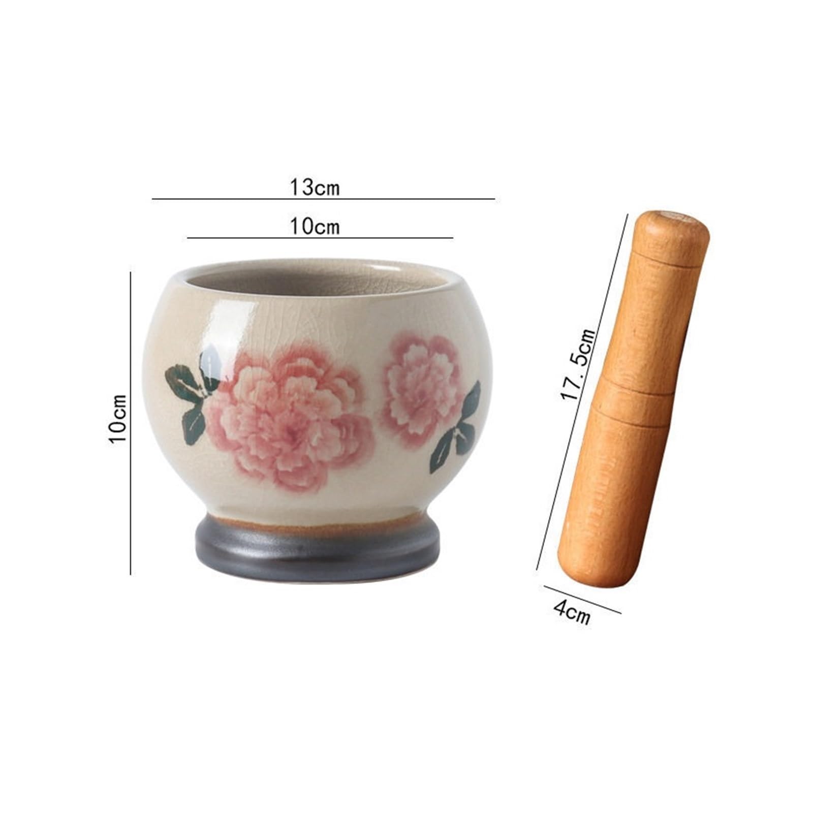 Paste Set di mortaio e pestello in porcellana, ciotola in ceramica for uso cucina(Blue)