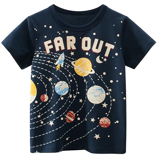 Image of AIWUHE Toddler T Shirts Cotton Summer Tshirts Boys Girls Short Sleeve Tee Tops Casual Graphic Clothes Crew Neck Shirts 2-6Y