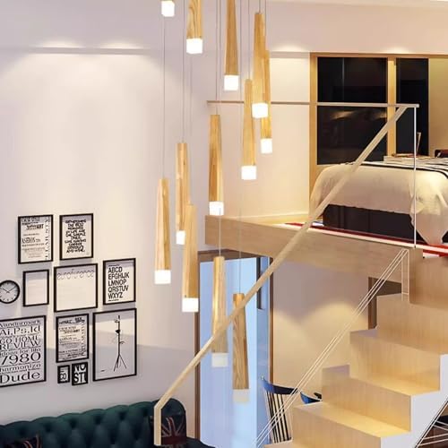 LED Kitchen Island Light Fixture - 12 Heads Elegant Hanging Design for Staise, Duplex, Restaurant, Bar & Bedroom - Stylish Modern Lighting for Interiors