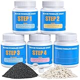 KoolStone Rock Tumbler Grit and Ceramic Tumbling Media 4 Pounds, Polish Up to 25 lbs. of Rocks, 4-Step Polish Refill Media Kit, Compatible with All Rock Tumblers, Essential Polishing Kit for Adults