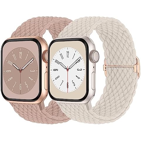 Braided Solo Loop Compatible with Apple Watch Band 38mm 40mm 41mm Women Men, Adjustable Stretchy Bands Elastic Sport Wristbands for iWatch Series 10 9 8 7 6 5 4 3 2 1 SE Cover