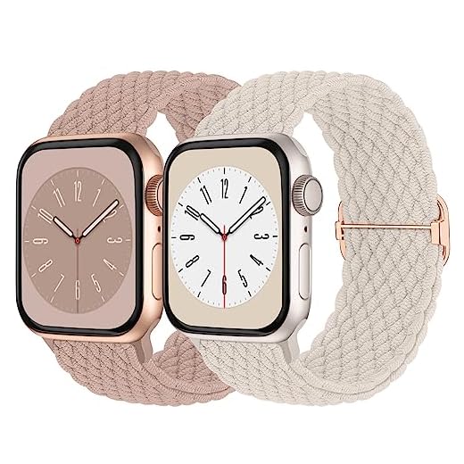 Braided Solo Loop Compatible with Apple Watch Band 38mm 40mm 41mm Women Men, Adjustable Stretchy Bands Elastic Sport Wristbands for iWatch Series 8 7 6 5 4 3 2 1 SE