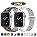 Produktbild INZAKI Kompatibel mit Apple Watch Armband 42mm 44mm,weich atmungsaktives Silikon Sport Ersatzband für Armband für iWatch Serie 5/4/3/2/1,Nike+,Sport,wasserdicht,S/M,W-Pride/B-Pride