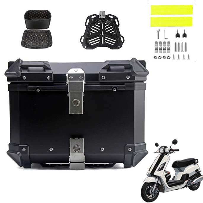 Coffre de moto pour NMAX anti-vol et étanche en aluminium noir pour ranger le casque