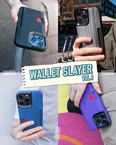 Image of Smartish iPhone 13 Pro Max Wallet Case - Wallet Slayer Vol. 1 [Slim + Protective] Credit Card Holder - Drop Tested Hidden Card Slot Cover Compatible with Apple iPhone 13 Pro Max - Black Tie Affair