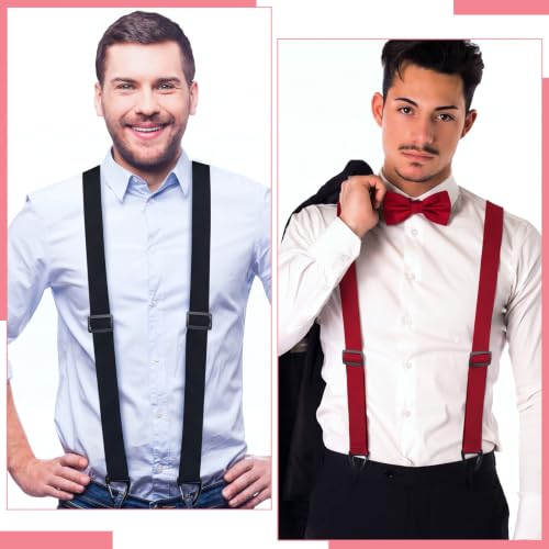 Image of Janmercy 2 Pcs X Back Hidden Suspenders for Men