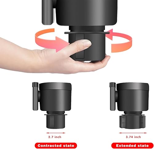 Miniatura 4 de QODOLSI 1 soporte 2 en 1 para teléfono celular, 4.52 x 5.31 pulgadas, ABS impermeable, base ajustable, extensor de portavasos, piezas portátiles,