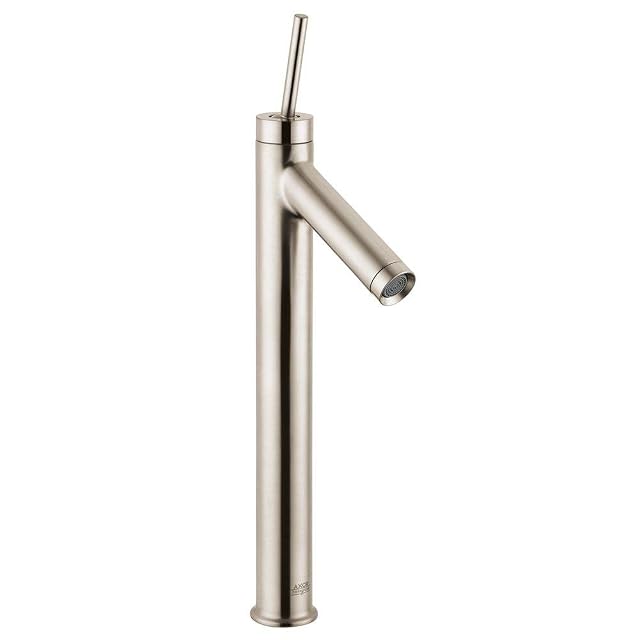 AXOR Starck Modern Premium Hand Polished 1-Handle 1 16-inch Tall Bathroom Sink Faucet in Brushed Nickel 10129821