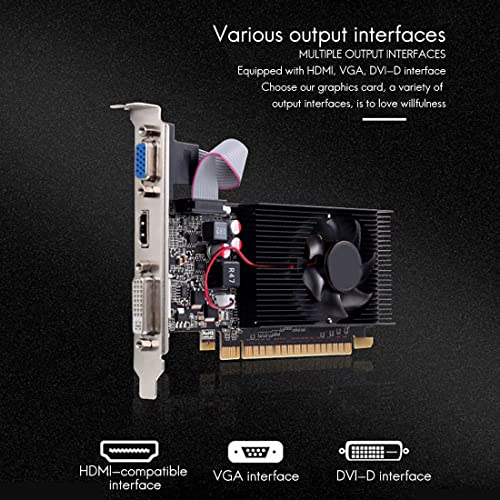 Image of GT 610 1G Ultra-Fast Graphics Card 1GB 64Bit DDR3 810 /500MHz PCI-E 1.1 X16 Desktop Small Chassis PC Gaming Graphics Card