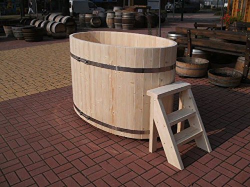 JUNIT 800L ovale Badewane Saunatauchbecken D. ca.160x95cm, Höhe 110cm. Tauchbecken Bottich Wasserfass Regentonne