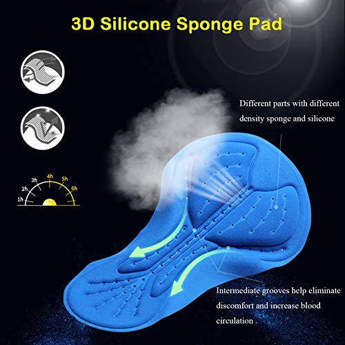 KKmoon Calças de ciclismo masculino/feminino Calções de bicicleta acolchoados em 3D Cuecas respiráve