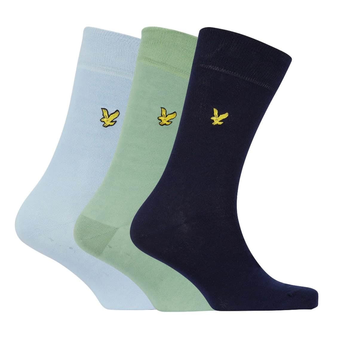 Lyle & Scott Men's Navy,Green,Blue Angus Socks Peacoat/Basil/Chambray Blue