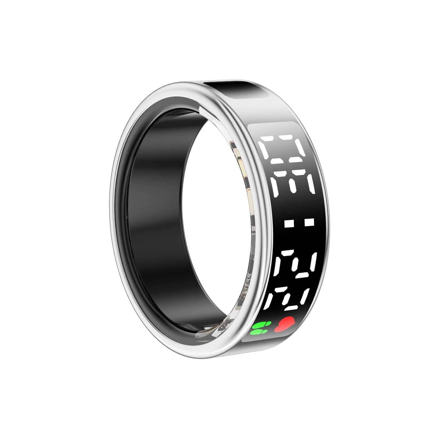 Anillo inteligente de salud, anillo inteligente para mujeres y hombres, monitor de frecuencia cardíaca de oxígeno en sangre IP68, resistente al agua, medidor de calorías, contador de pasos, plateado