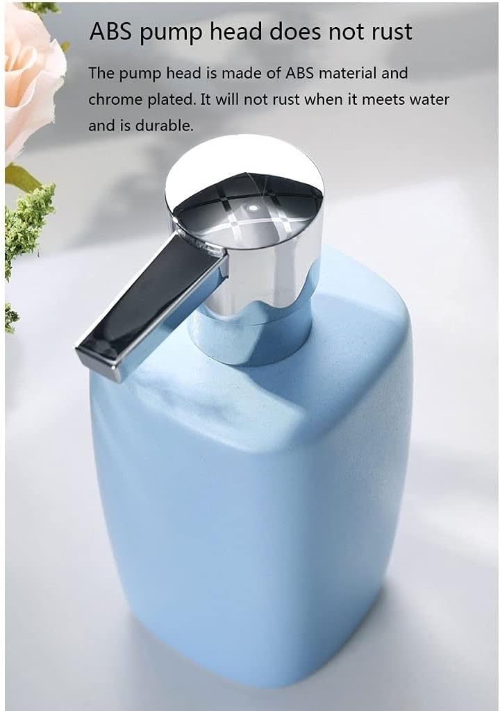 Soap Dispenser Ceramic Foam Soap Dispenser Can be Refilled with Liquid Soap Dispenser Kitchen Sink Soap Dispenser Due to Lotion Shampoo Massage Oil Bathroom Soap Dispenser(Green)