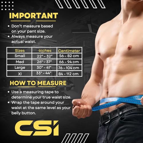 Image of CSI Weight Lifting 10MM Lever Belt for Men & Women Professional Weight LiftingBelt Genuine Suede Leather with Heavy Duty Buckle Powerlifting Belt for Lower Back Support, Multipurpose Gym Workouts Deadlifts Squats Powerlifting 4 inch Wide Black Gym Belt (Black, S)