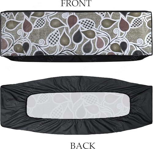 Image of Split AC Cover Combo Set 1.5 Ton | Indoor Outdoor Waterproof & Dustproof Protection | Durable, Breathable Fabric | These Covers Help Maintain Airflow | Pink White Flower