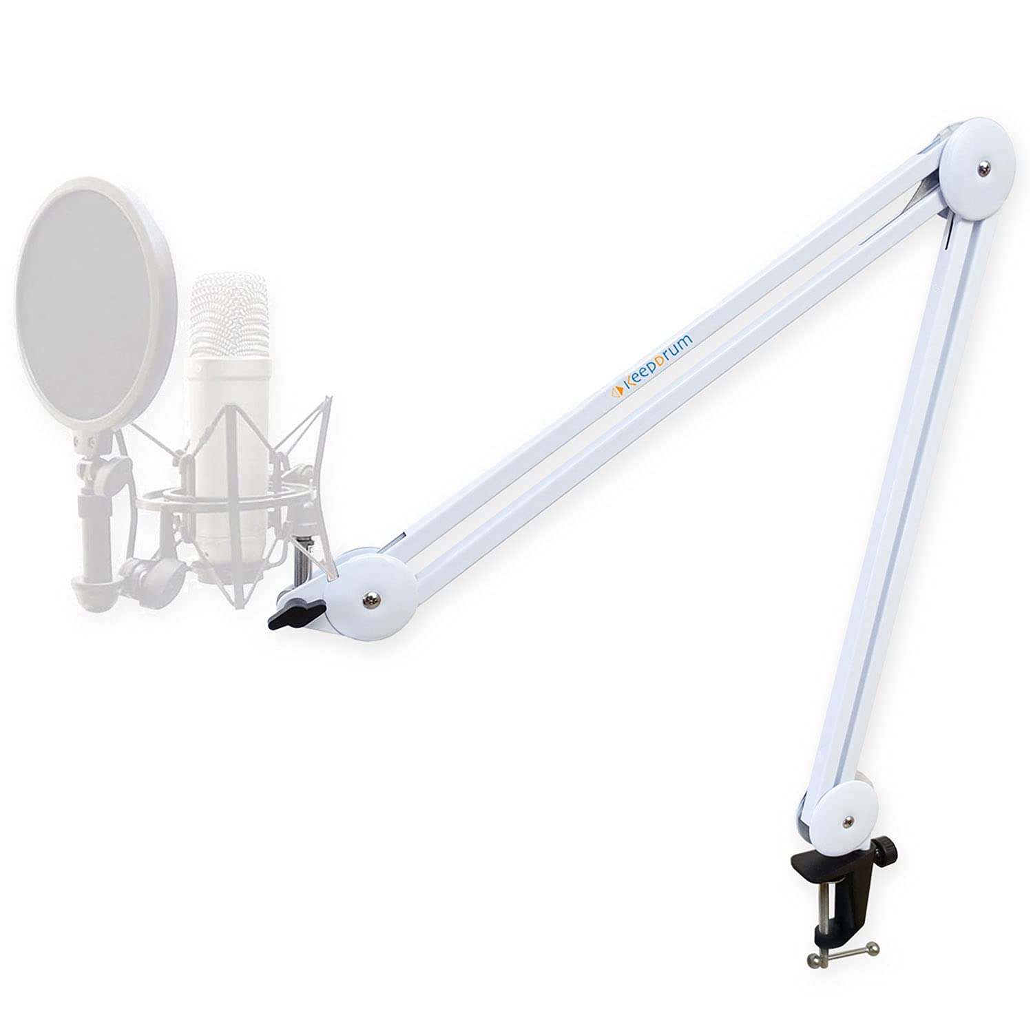 keepdrum MS138 - Brazo articulado para micrófono profesional, color blanco