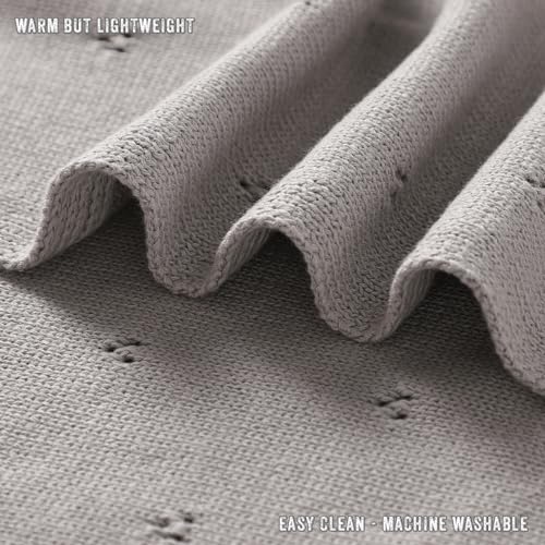 Image of Luxury Organic Cotton Baby Quilt Blanket (Pointelle - Dove Grey)