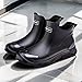 HCHCTRY Men's Fashionable Slip-On Rain Boots - Waterproof, Non-Slip, Durable for All Seasons (Black,10.5)