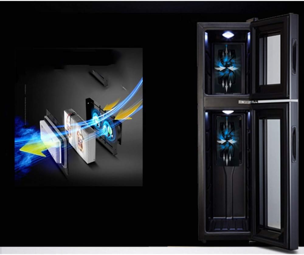 Upper and Lower Dual Wine Cabinets, Freestanding and Built-in Wine Cabinets, Stainless Steel with Glass Door, Cooler
