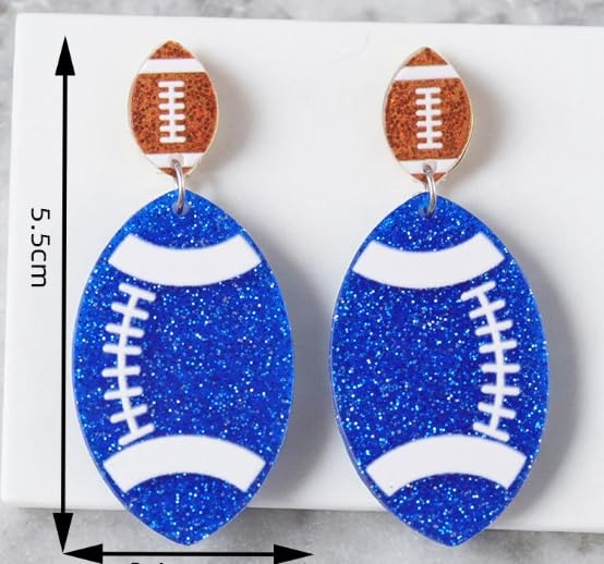 Rugby Acrylic Earrings Thin Flash Football Earrings Lightweight Pendant Sports Earrings Jewelry Gift for Women3