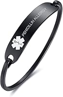 Vista 32 de VNOX Medical Bracelet for Women-Stainless Steel Emergency Medical Alert ID Bangle Bracelet,Free Engraving