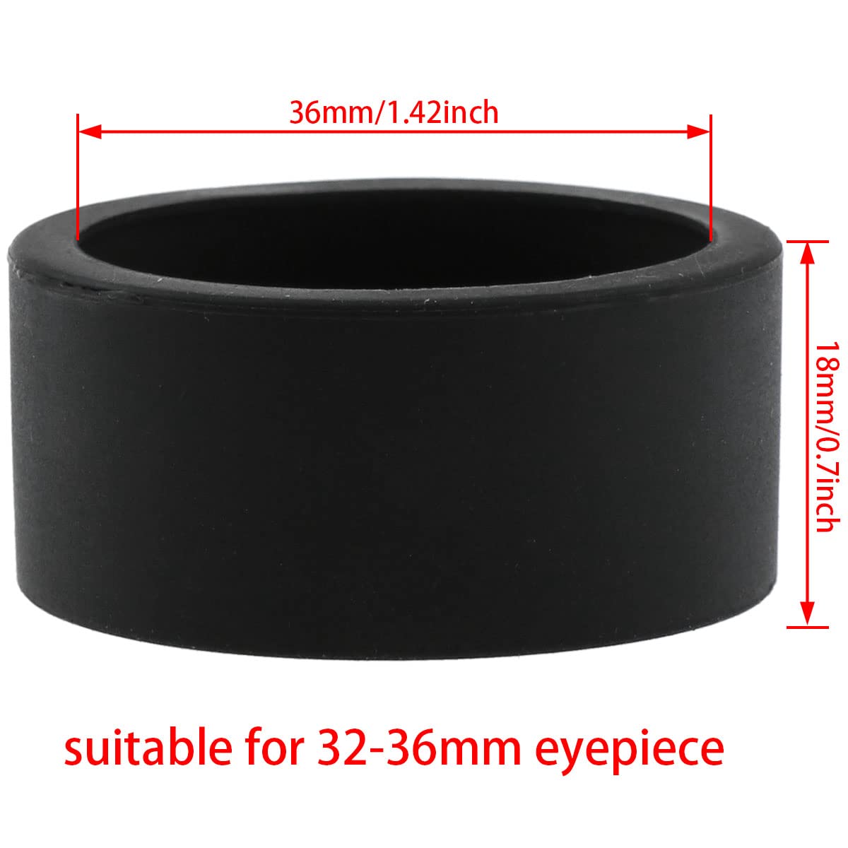 AYLIFU 2 piezas de 36 mm de diámetro negro binocular ocular de goma para un microscopio estéreo de 32 a 36 mm (ángulo plano)