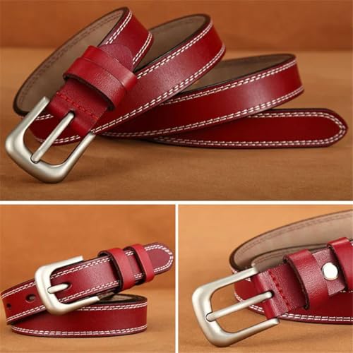 Women’S Fashion Vintage Split Leather Pin Buckle Casual Waistband Belt Solid Narrow 2.3Cm4