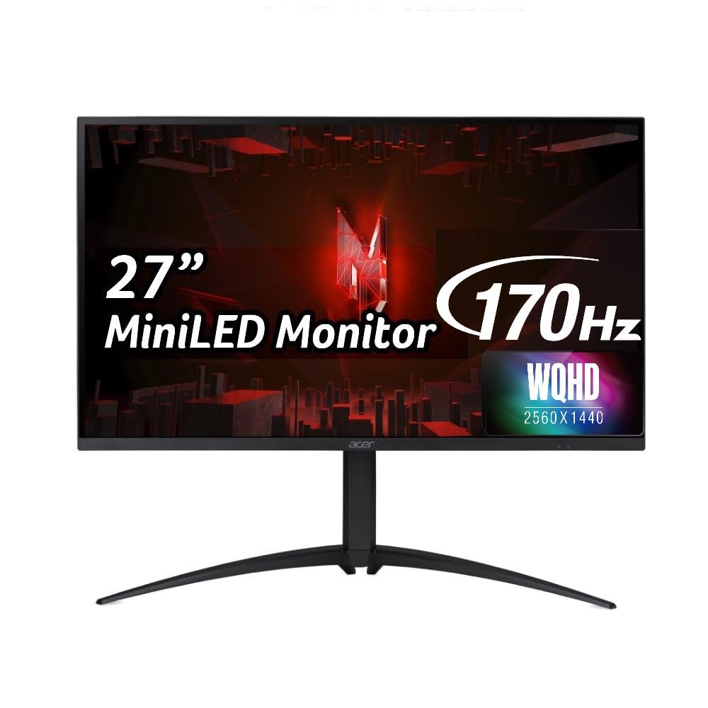 美品 Acer Nitro XV275UP3 27インチMiniLED WQHD Acer Nitro ゲーミングモニター 27インチ MiniLED WQHD VA 170Hz