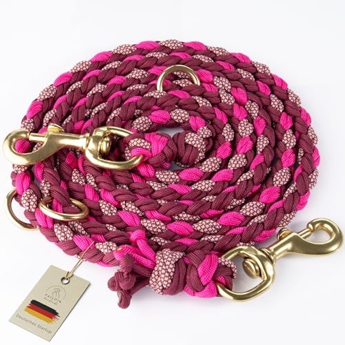 Tailoir Guinzaglio per Cani 2 Metri - Guinzaglio Cane Addestramento Regolabile, Lunghina Mani Libere per Cani Taglia Piccola e Grande, Corda con Doppio Moschettone, Accessori Cane Resistente Rosa, Dog