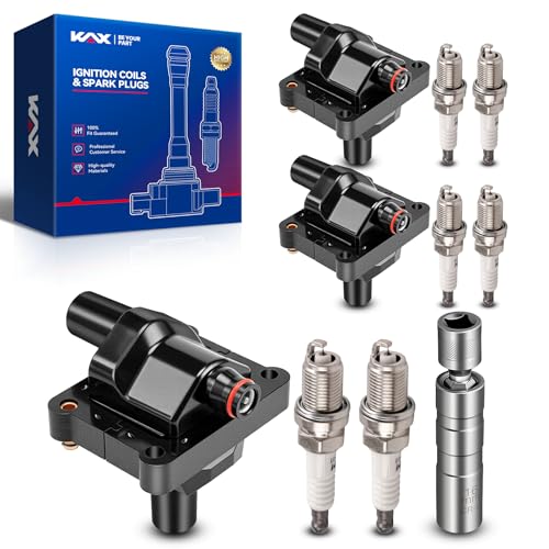 Image of KAX 3 Ignition Coils & 6 Spark Plugs Set Fit for E320 C280 S320 SL320 C230 | Mercedes-Benz E320 1994-1997, C280 1994-1997, S320 1994-1996, SL320 1994-1996, C230 1997, 300E 1993 2.8L /3.2L, 300CE, UF527